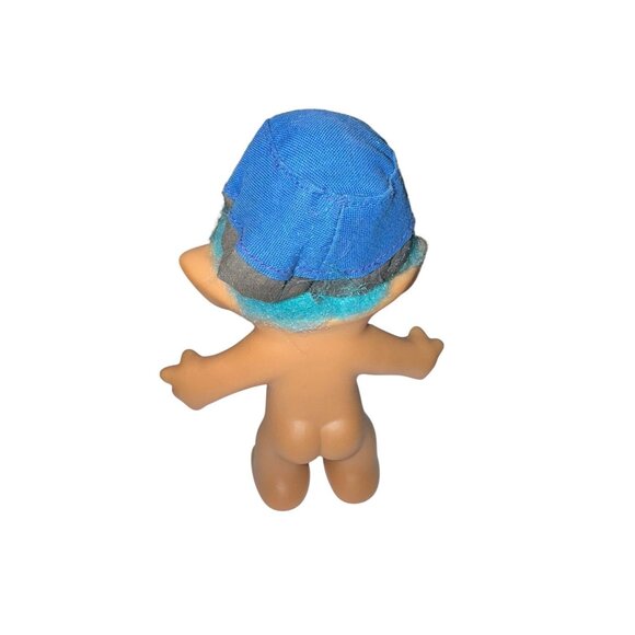 Vintage Ace Novelty Troll Doll With Blue Hair & Hat - Picture 4 of 8